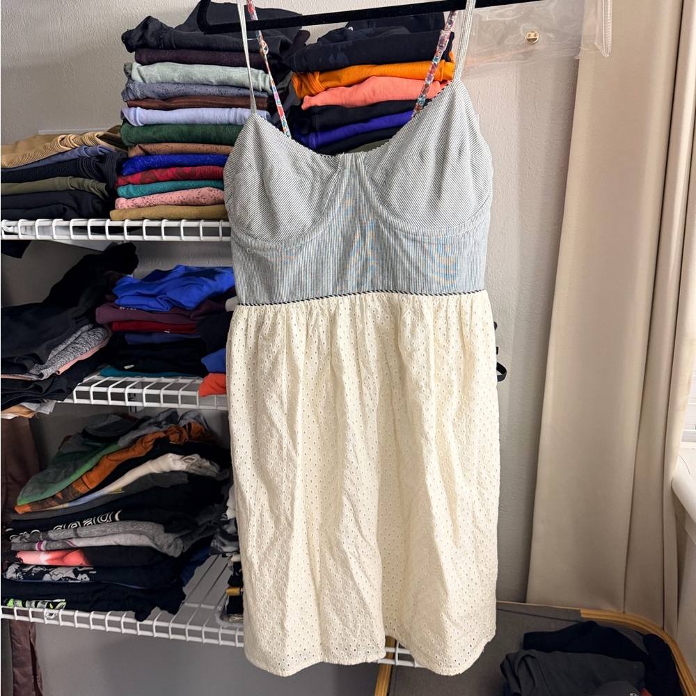 Roxy Light Blue and Cream Chemise